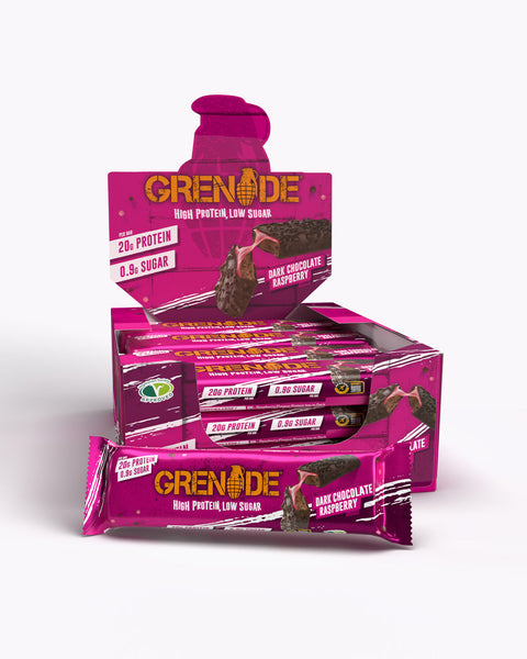 GRENADE DARK CHOCOLATE RASPBERRY PROTEIN BAR 60G